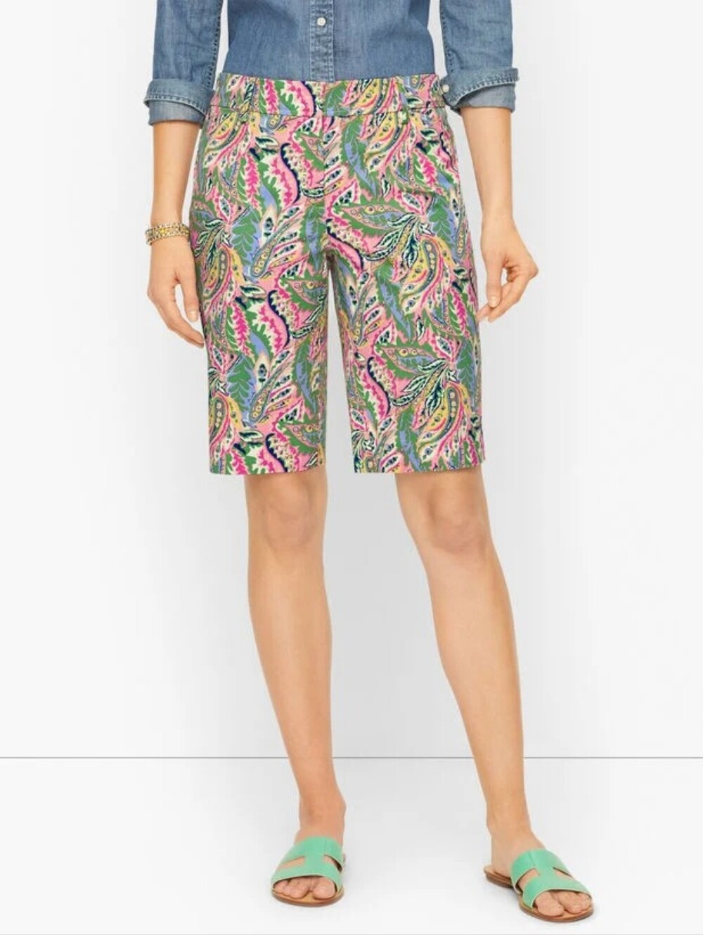 Talbots Perfect Short Botanical Paisley Size 16P